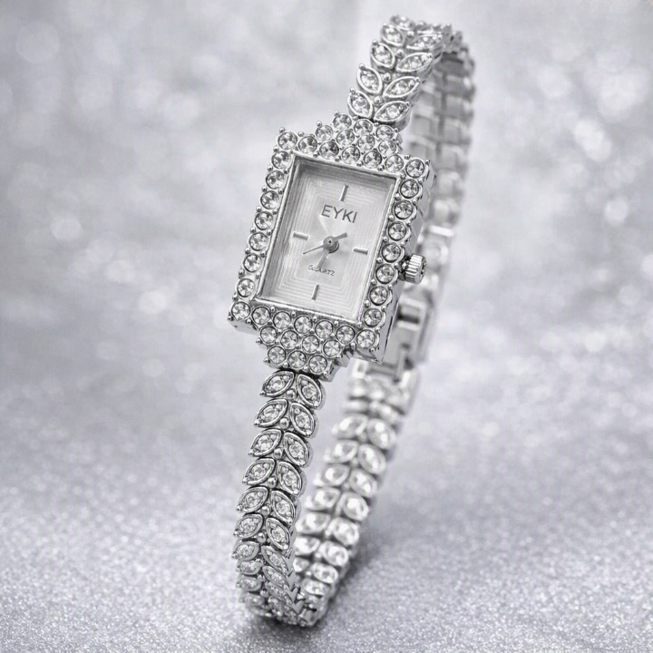 Elegance Imported Korean Shape Trending Leaf Watch for Women - Black